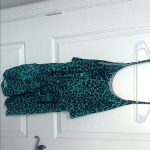 Blue Leopard Print Romper